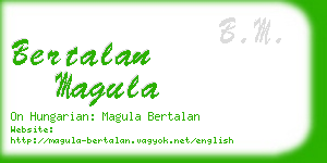 bertalan magula business card